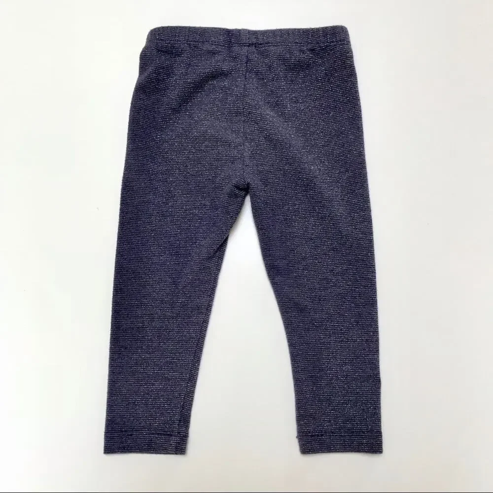 Gymboree Blue & Silver Metallic Sparkle Leggings Baby Girl 18-24 Months